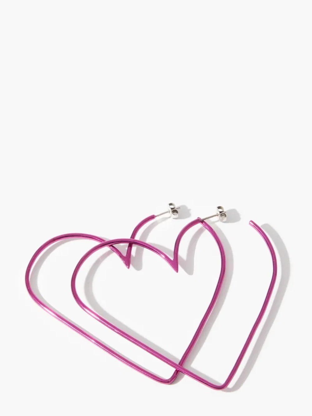 Isabel Marant Pink Heart-Shaped Hoop Earrings - Picture 3 of 6